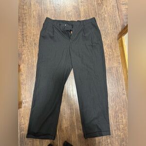 Haggar Men's Charcoal Pinstripe Dress Pants